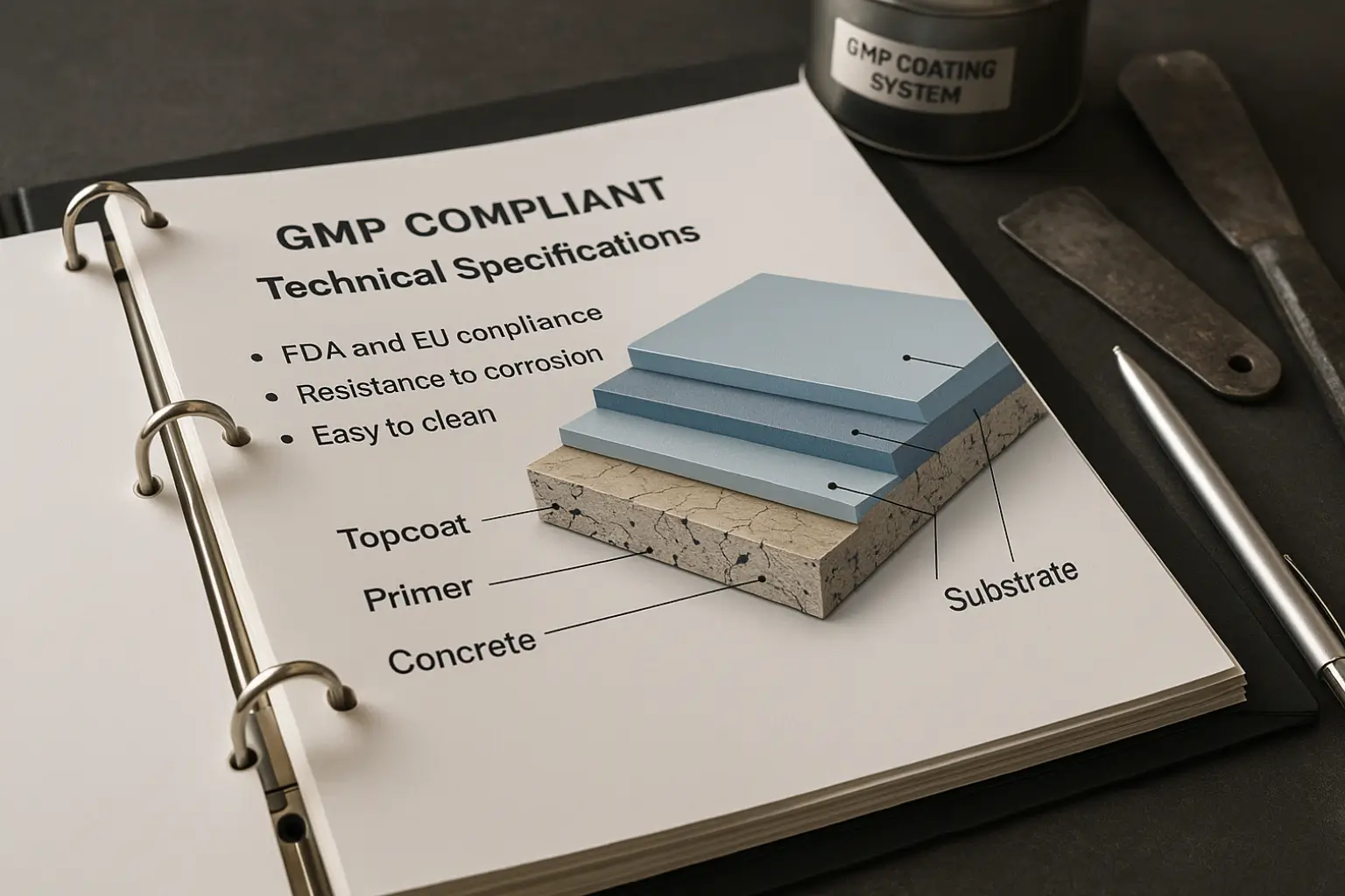 GMP kompatibilis bevonat – Követelmények, rétegrendek és példák